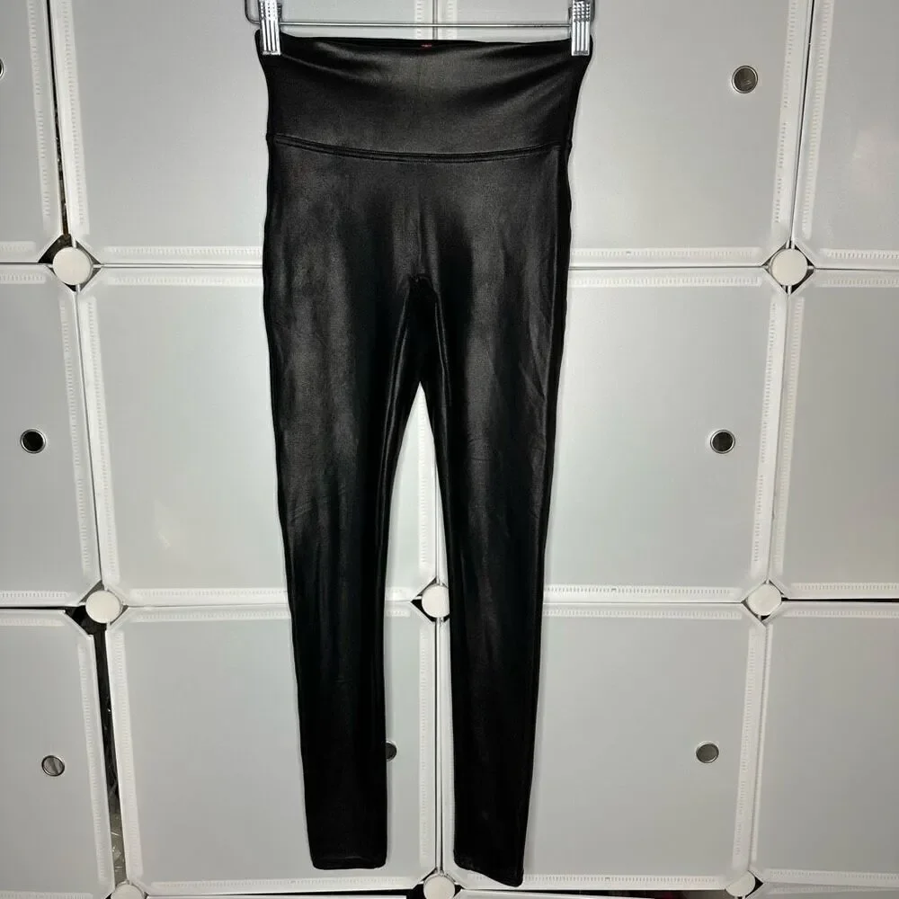 SPANX Faux Leather Leggings Size Small - Picture 3 of 11